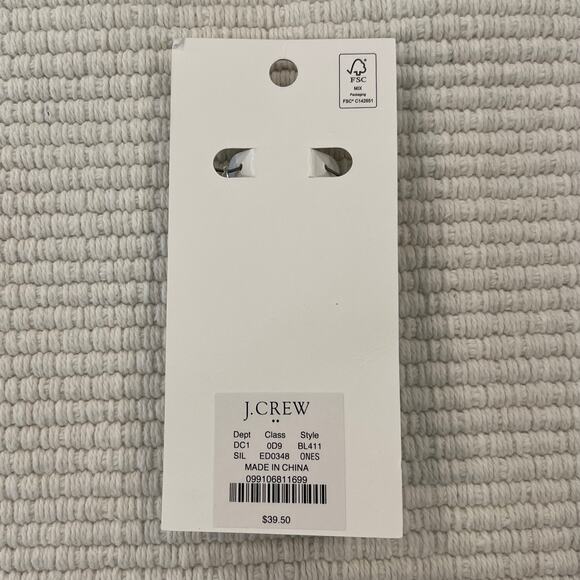 NWT J. Crew Silver Thick 1 1/2" Hoop Earrings - Picture 4 of 6